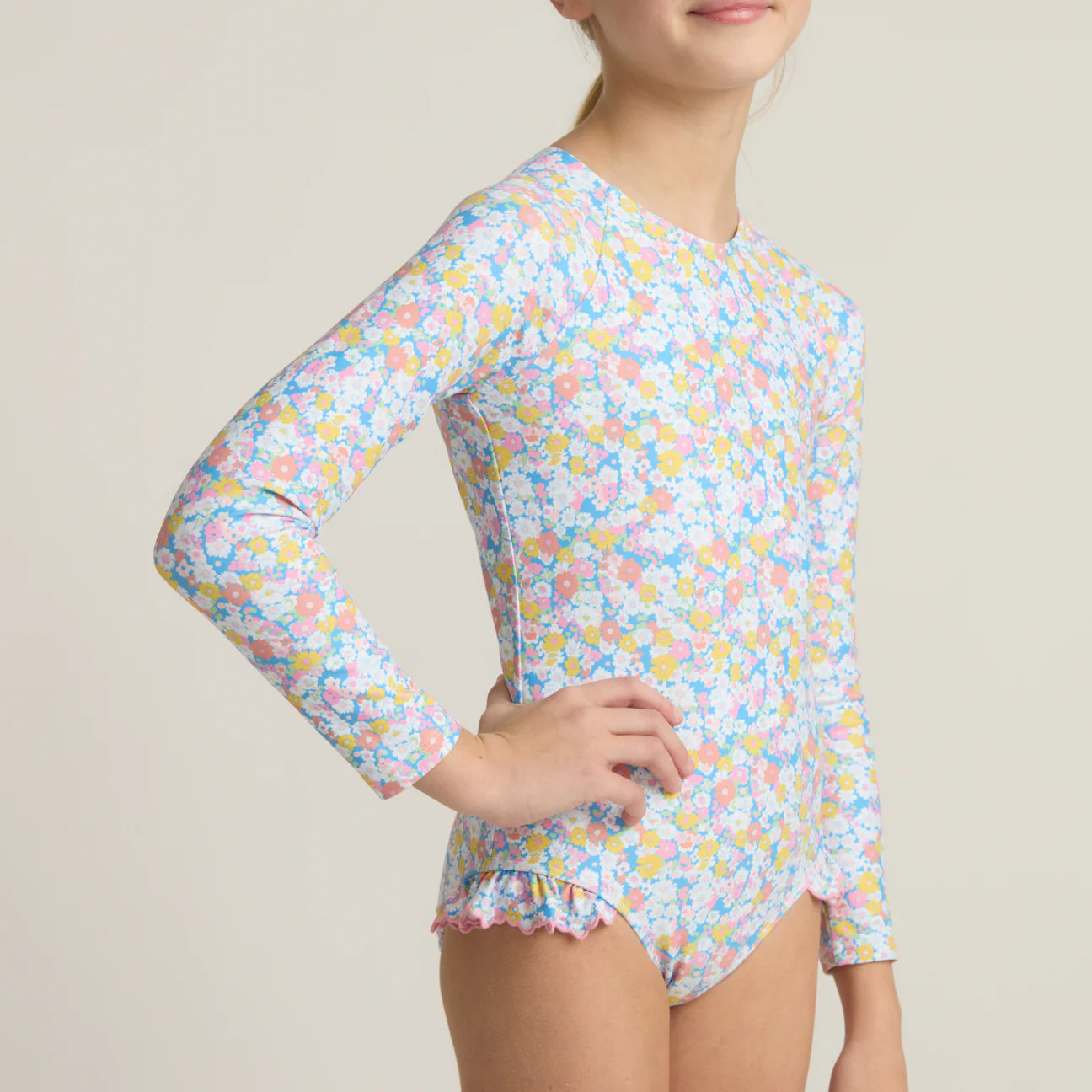 girls jasmine blossom rashguard one piece | Minnow