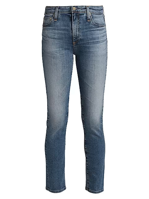 AG Jeans Mari High-Rise Stretch Straight-Leg Jeans | Saks Fifth Avenue