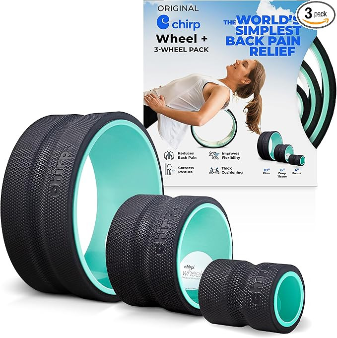 Chirp Wheel Foam Roller - Targeted Back Foam Roller for Back Pain Relief, Deep Tissue Muscle Mass... | Amazon (US)