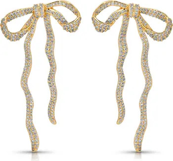 Ettika Pavé Cubic Zirconia Bow Drop Earrings | Nordstrom | Nordstrom