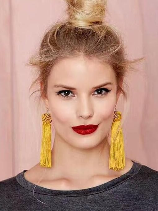 Missgrace Women Vintage Retro Bohemia Earring Handmade Tassel Cocktail Earring Carnival Jewelry W... | Amazon (US)