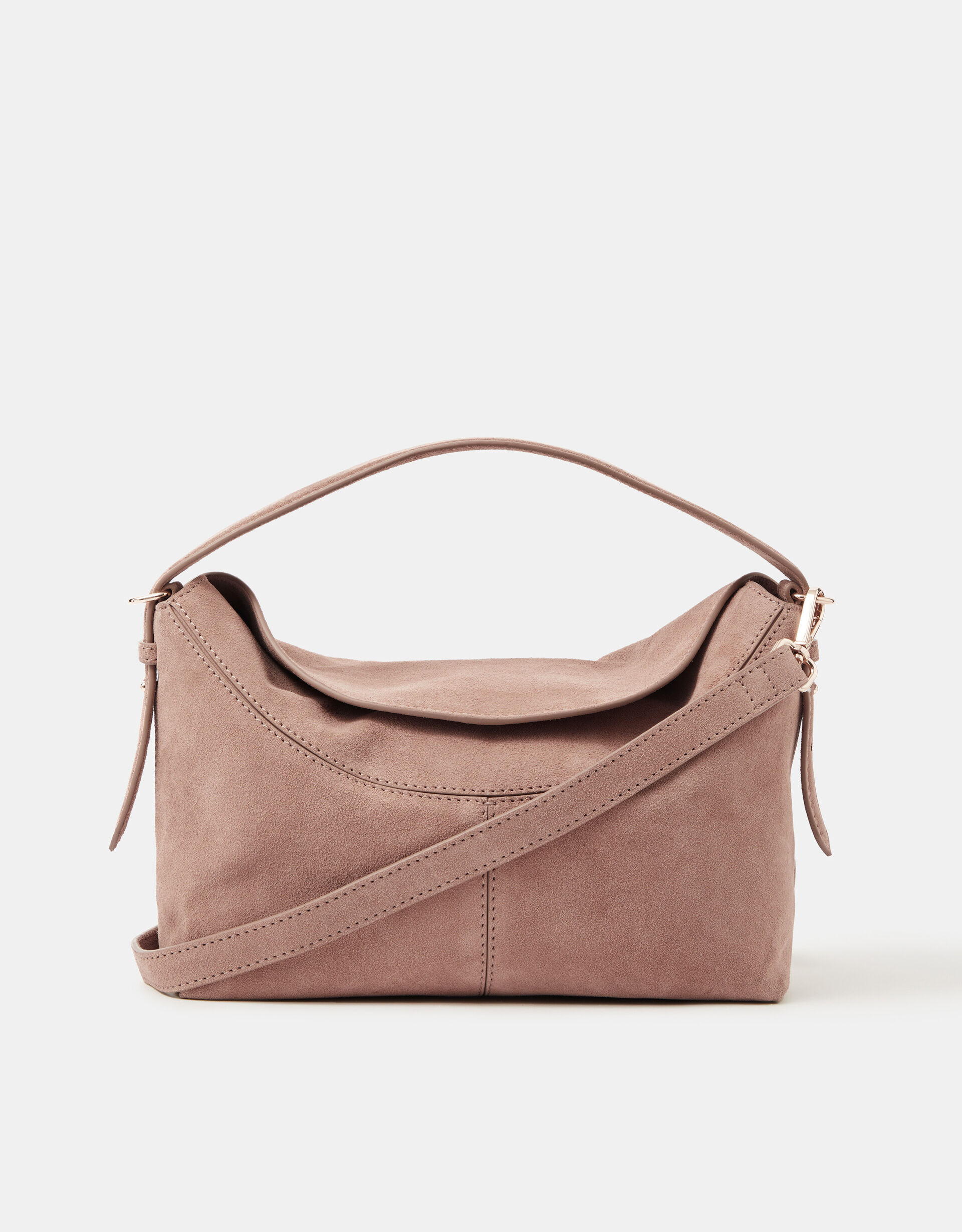 Fold Top Suede Bag | Accessorize (Global)