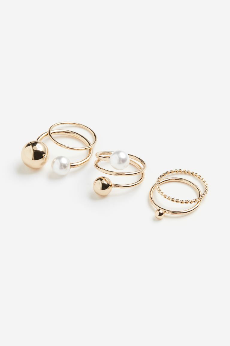 5-pack Rings - Gold-colored - Ladies | H&M US | H&M (US + CA)