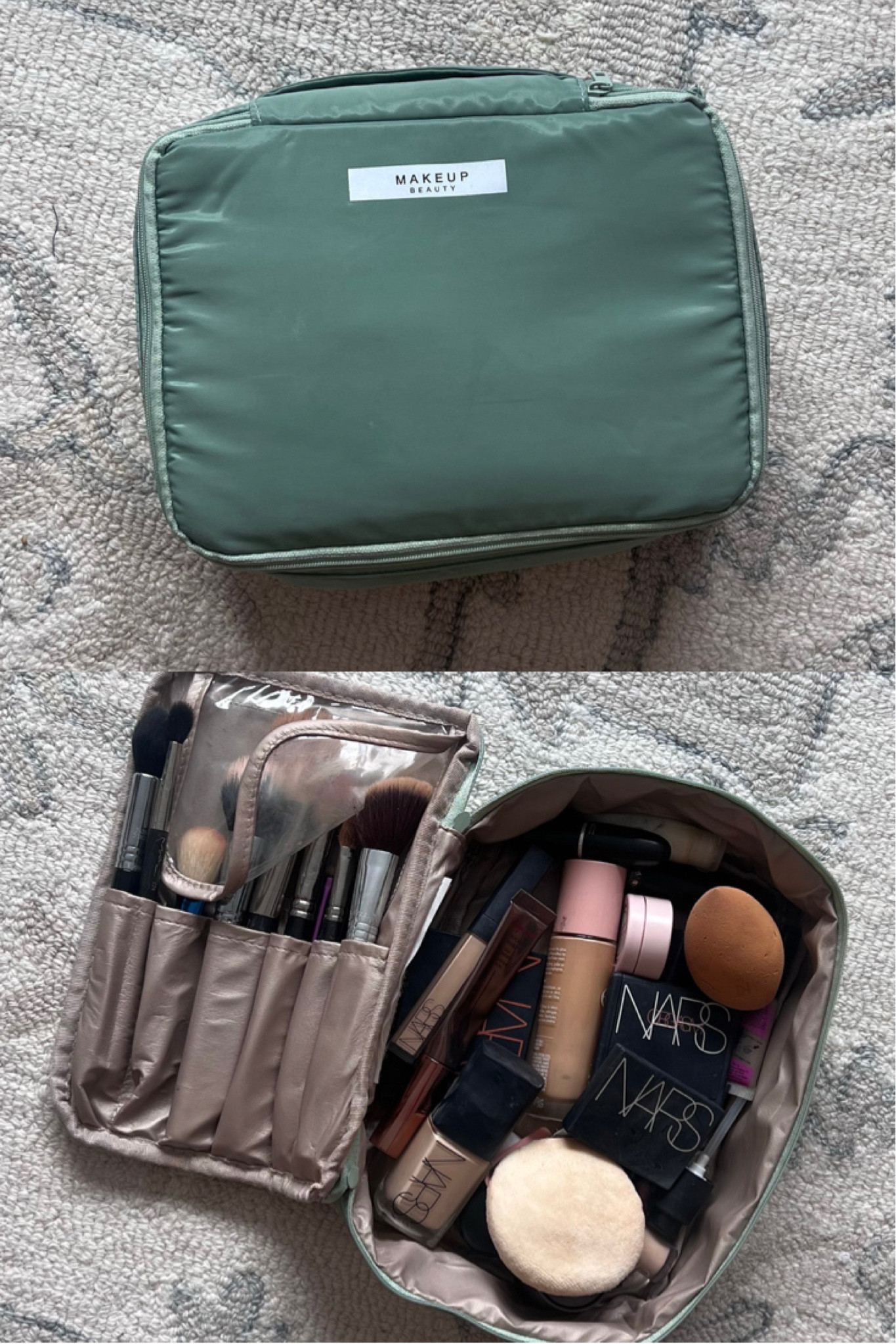 Amazon makeup bag with brush storage. Fits all my daily favorites 

#makeupbag #amazonfind #makeupfavorites #makeupcase 

#LTKbeauty #LTKtravel #LTKunder50