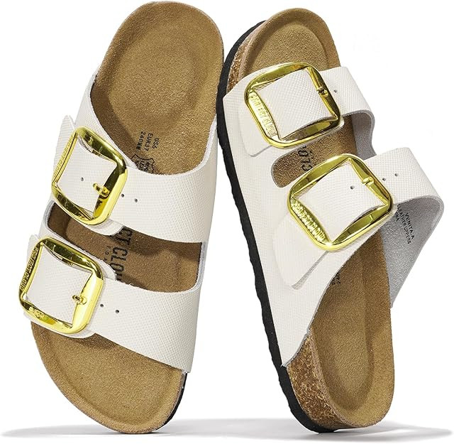 Project Cloud Genuine Leather Flat Sandals Comfortable Beach Essentials Womens Sandals Memory Foa... | Amazon (US)