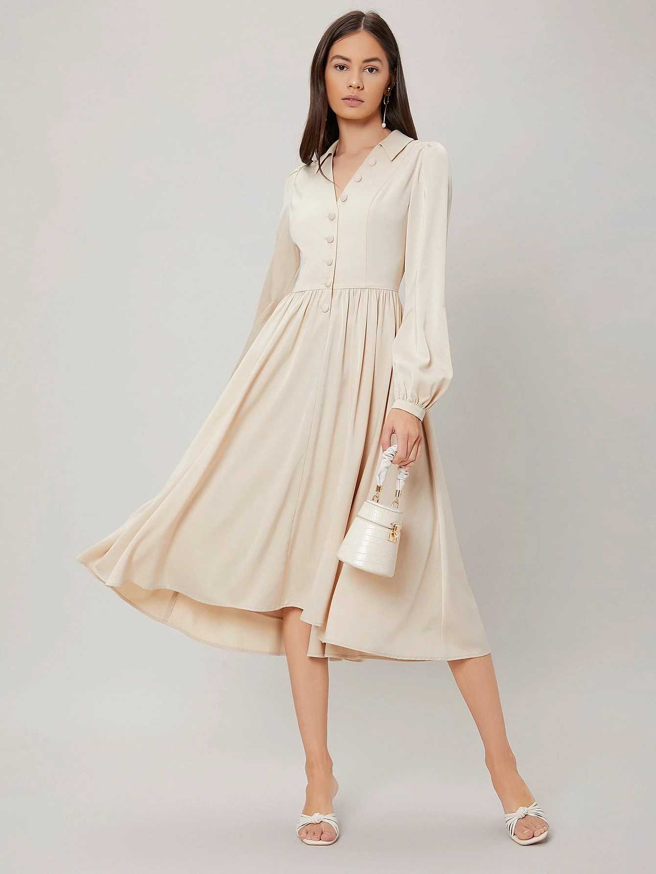 MOTF PREMIUM FLOWY SHIRT DRESS | SHEIN