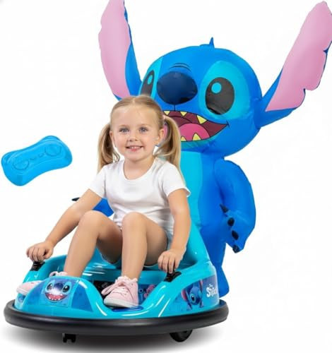 ImaginAir 6V Stitch Toys Kids Bumper Car - Kids Electric Ride On Car, Toddler Toy, Auto-Inflated, Parent Remote Control, 360° Spins, LED Lights, 1MPH Speed, Max Weight of 66lbs, Age 1.5-4yrs | Amazon (US)
