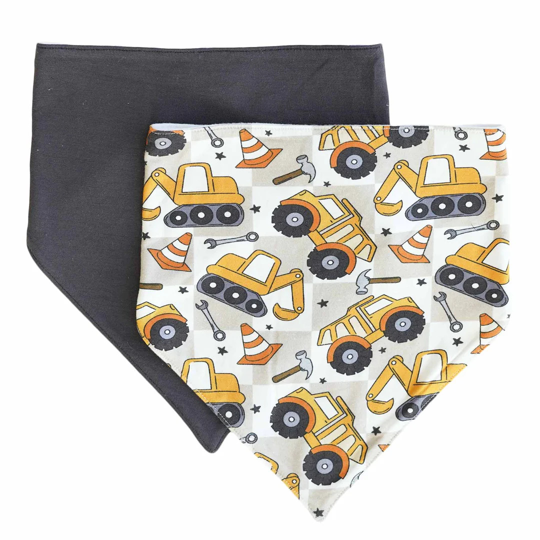 Under Construction 2pc Bandana Bibs | Caden Lane