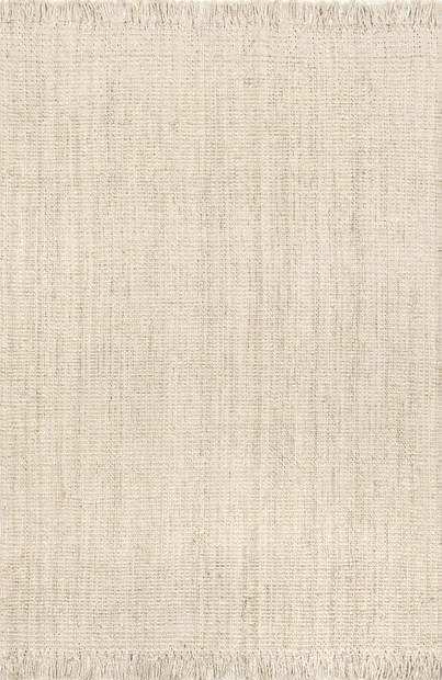 Off White Chunky Jute Tasseled Area Rug | Rugs USA