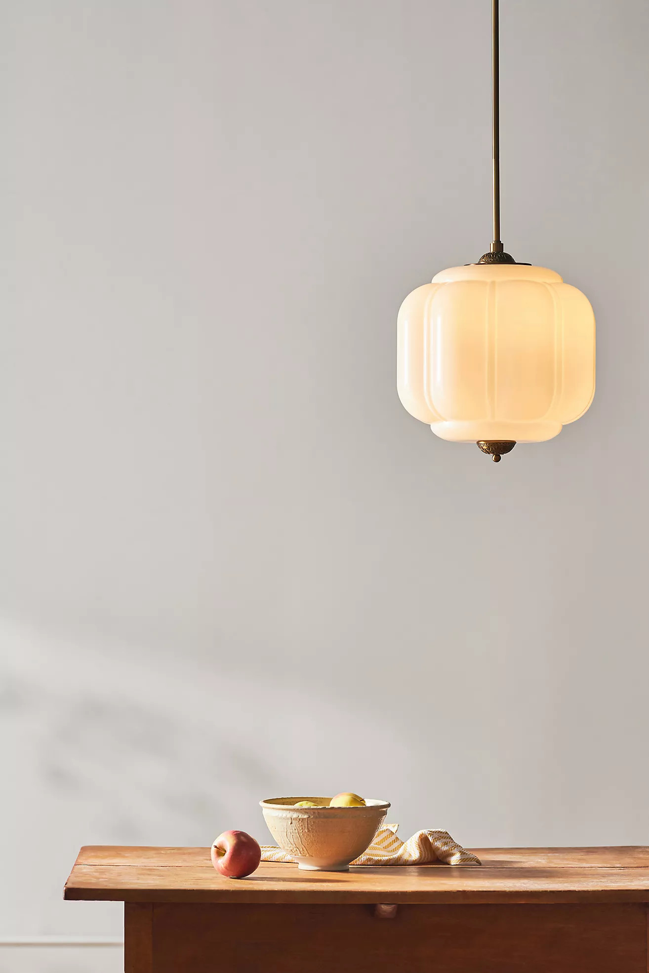 The Eloise Scallop Milk Glass Pendant Ceiling Light | Anthropologie (US)