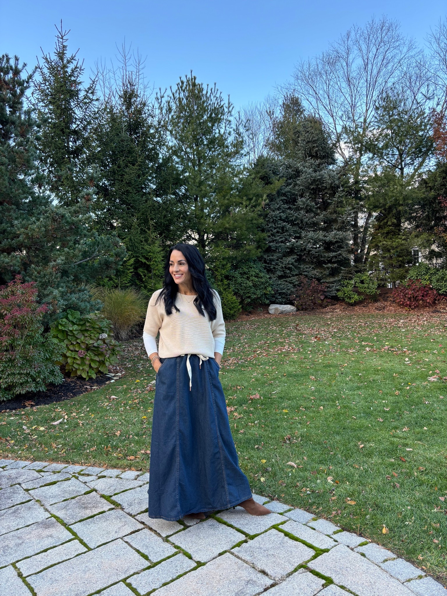 Amazon denim skirt with an Amazon top and a short sleeve sweater over it 
and my Zara boots


#LTKStyleTip #LTKOver40 #LTKFindsUnder50