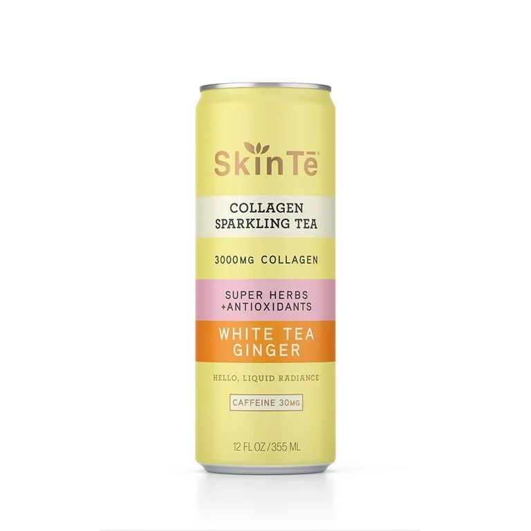 SkinTē Collagen Sparkling Tea White Tea Ginger 12 fl oz | Walmart (US)