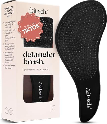Kitsch Detangler Brush – Gentle Curly Hair Brush with Flexible Bristles for All Hair Types - We... | Amazon (US)