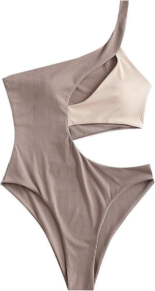 ZAFUL One Shoulder Underwired Bikini High Cut 2 Piece Swimwear for Women | Amazon (US)