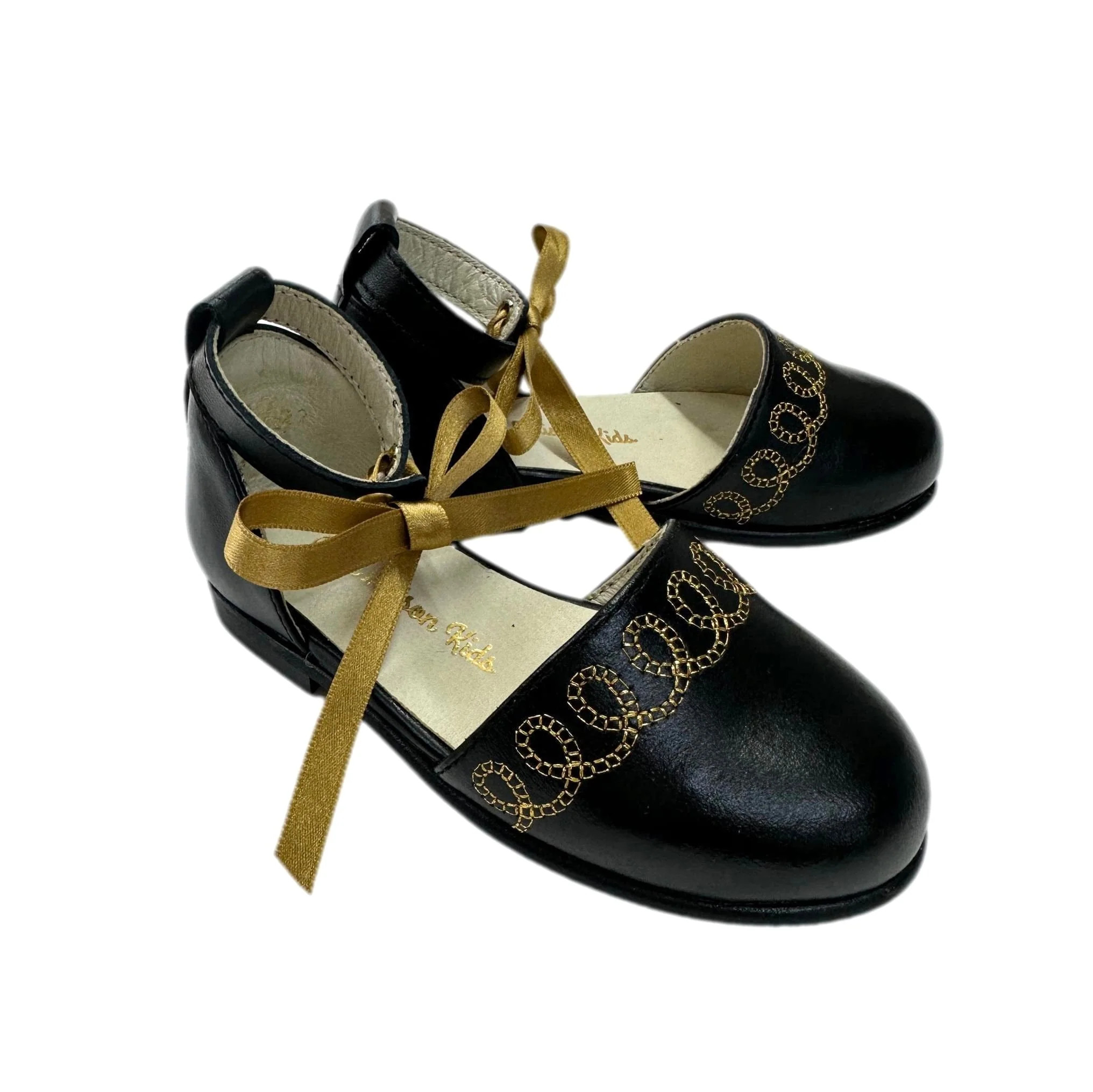 Alexis Black Leather Sandals | petite maison kids