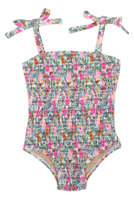 Smocked One Piece Suit- Ditsy Floral | Shade Critters