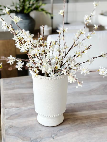 Beautiful white beaded vase from PotteryBarn.  Perfect for your spring florals and summer stems

#LTKhome #LTKstyletip #LTKSeasonal