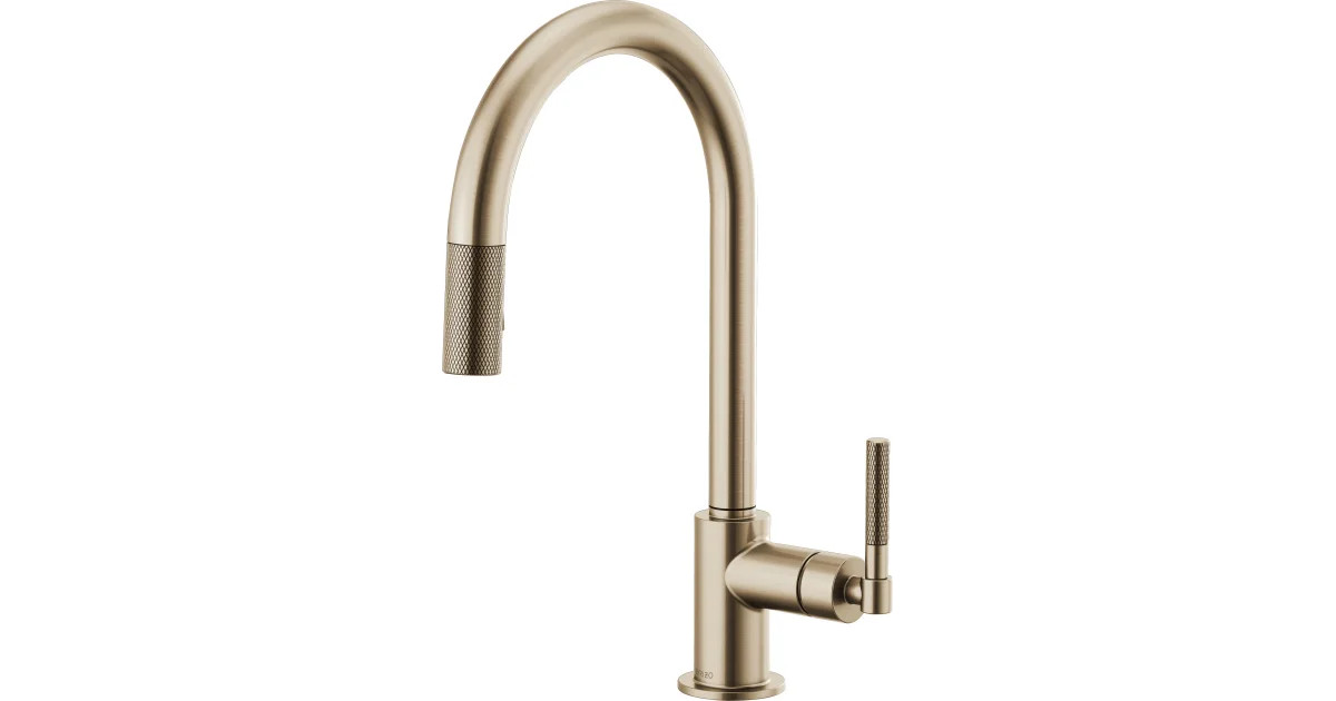 Brizo Litze Single Handle Arc Spout Pull Down Kitchen Faucet with Knurled Handle - Limited Lifeti... | Build.com, Inc.