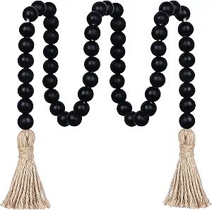 Meplait 39in Wood Bead Garland Farmhouse with Tassels,Versatile Prayer Beads Boho Chic Wall Hangi... | Amazon (US)