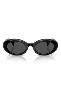 Miu Miu 52mm Oval Sunglasses in Beige /Grey at Nordstrom | Nordstrom