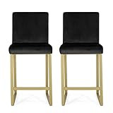 Amazon.com: Christopher Knight Home Lexi Modern Velvet Barstools, Black and Brass (Set of 2) : Ho... | Amazon (US)