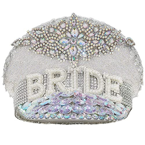 Ulrica Bride Hats with Rhinestone,Disco Hat for Bachelorette Party Decorations,Sparkle Cowboy Cowgirl Hat for Adult Women | Amazon (US)