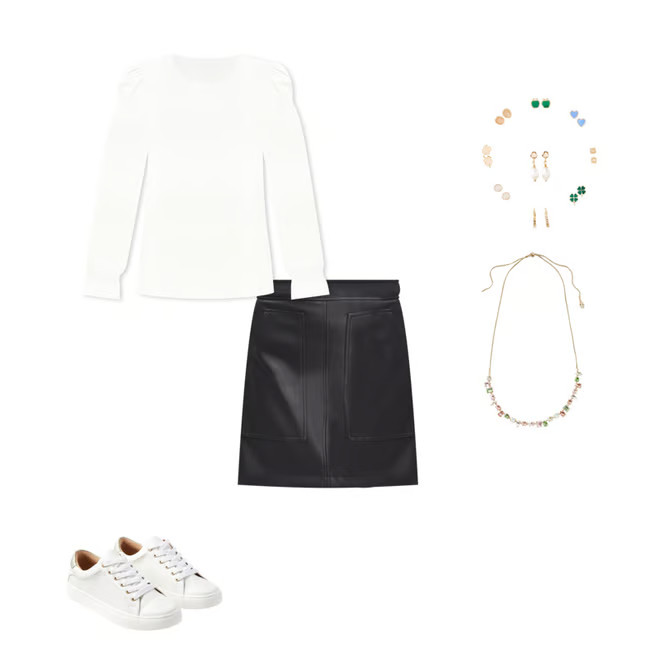 Faux Leather Pocket Shift Skirt | LOFT