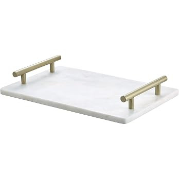 White Marble Tray with Gold Handles 12X8 Inch | Amazon (US)