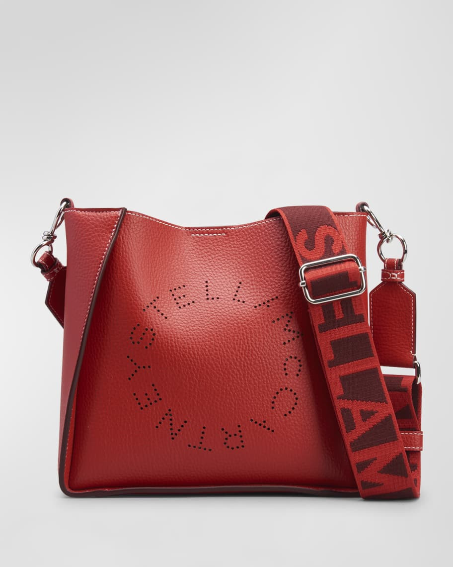 Stella McCartney Perforated Logo Faux-Leather Shoulder Bag | Neiman Marcus