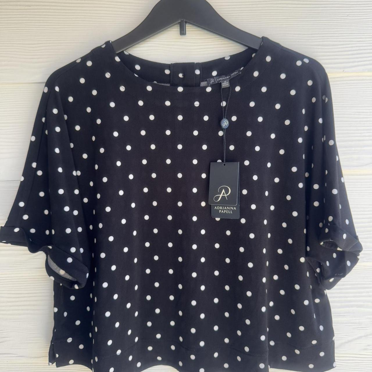 NWT ADRIANNA PAPELL Womens sz Large Black White... | Depop | Depop US