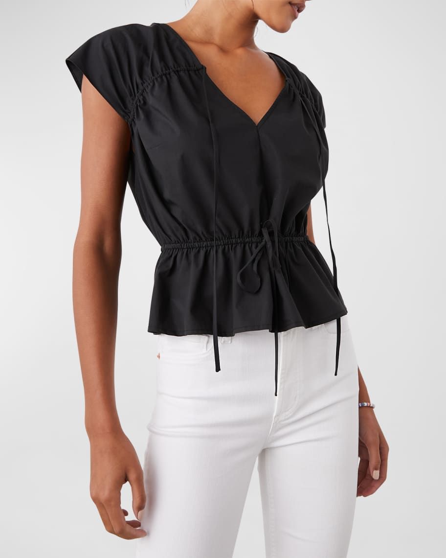 Rails Savi Peplum Drawstring Blouse | Neiman Marcus