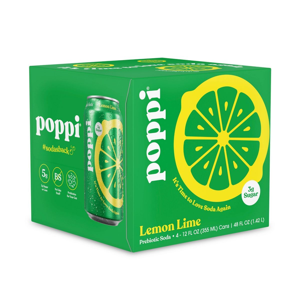 Poppi Lemon Lime Prebiotic Soda - 4pk/12 fl oz Cans | Target