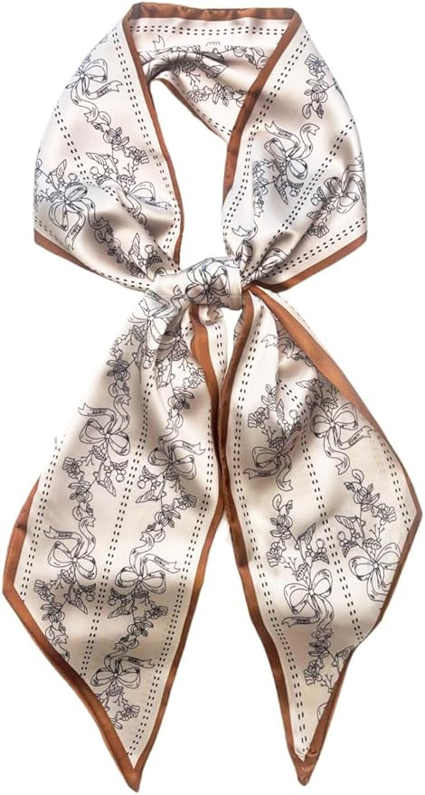 Julunar Hair Scarf for Women Silky Long Neck Head Scarves Purse Bag Scarfs for Handbag Satin Head... | Amazon (US)