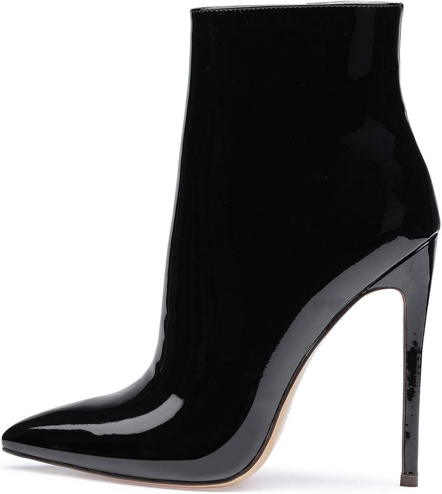 Castamere Womens High Heel Ankle Boots Pointed Toe Slip-on Stiletto Boot with Zipper 12CM Heels | Amazon (US)