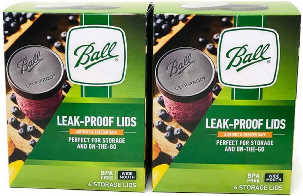 Ball Wide Mouth Storage Lid Leakproof 6 pk, Black, Airtight, Freezer Safe, Dishwasher Safe & BPA ... | Amazon (US)