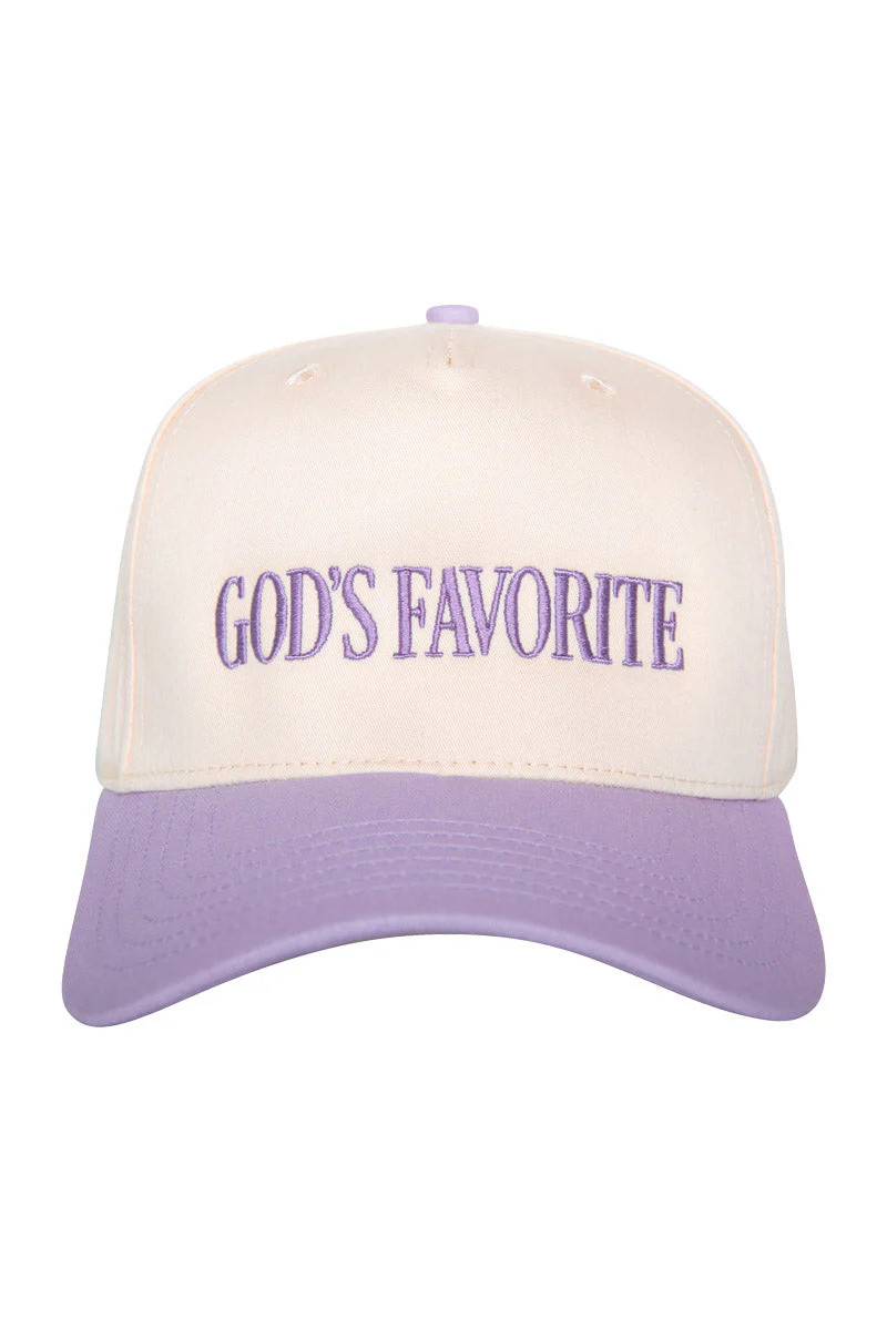 God's Favorite Two-Toned Retro Hat Light Purple and Tan | Katydid.com
