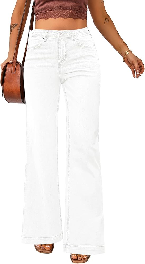 luvamia Wide Leg Jeans for Women High Waist Stretchy Classic Baggy Flare Jeans Denim Pants for Wo... | Amazon (US)