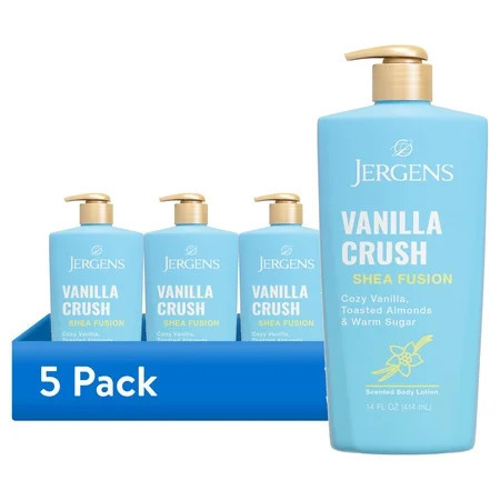 (5 pack) Jergens Shea Fusion Vanilla Crush Scented Body Lotion, Moisturizer for Dry Skin, 14 fl oz | Walmart (US)