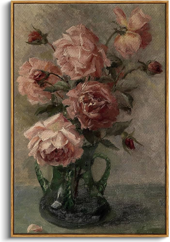 InSimSea Framed Wall Art for Living Room Flower Wall Art Decor Roses in Vase Vintage Paintings La... | Amazon (US)