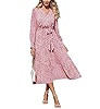 PRETTYGARDEN Women's Floral Boho Dress Fall Long Sleeve Wrap V Neck Ruffle Flowy Maxi Spring Wedd... | Amazon (US)