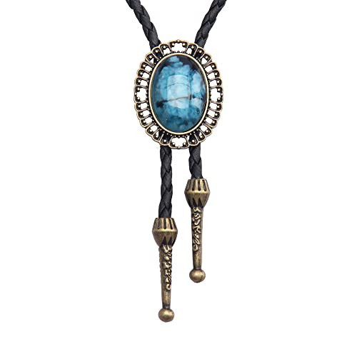 GelConnie Bolo Tie Western Cowboy Neck Tie Gold Mens Bolo Ties Western Men's Tie Necklace Turquoise Cowboy Necklace for Men,Women | Amazon (US)