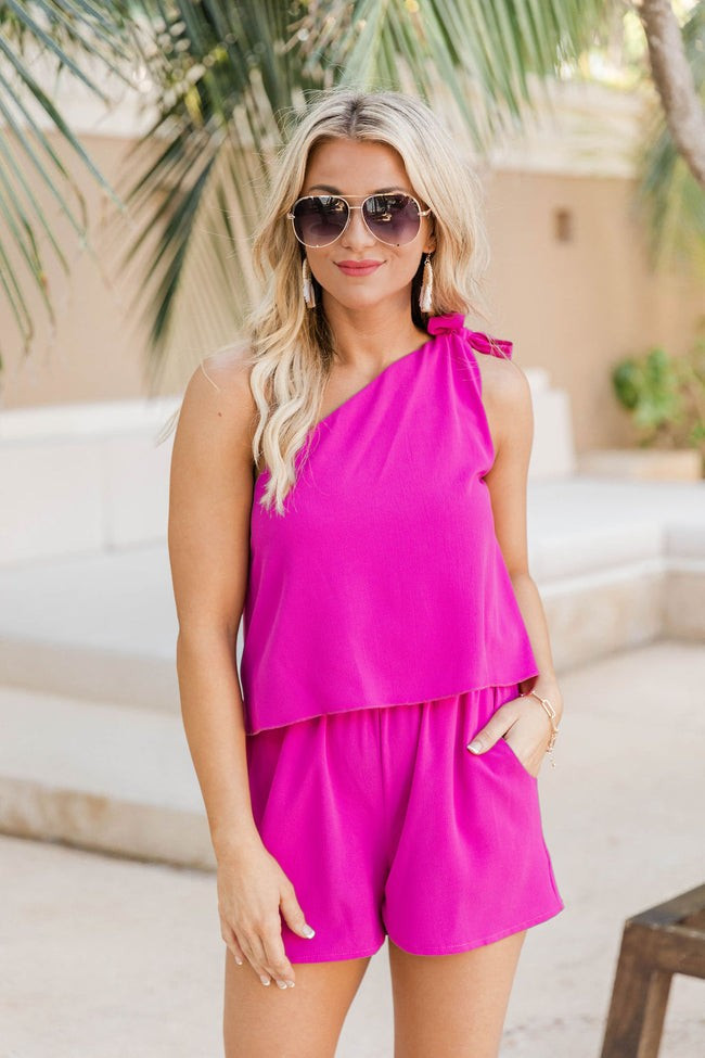 In My Favor Magenta Romper | The Pink Lily Boutique