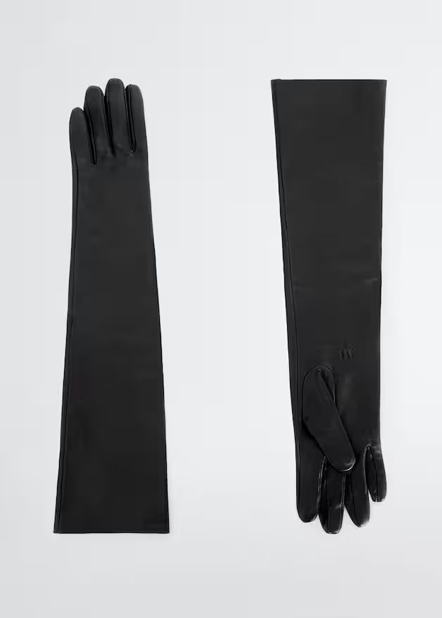 Leather long gloves -  Women | Mango United Kingdom | MANGO (UK)