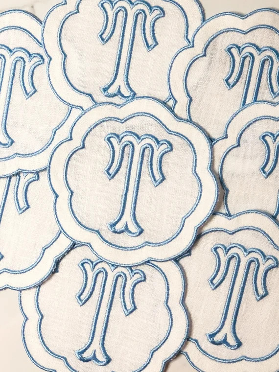 Custom Linen Appliqué Cocktail Napkin/set of 4 Appliqué | Etsy | Etsy (US)