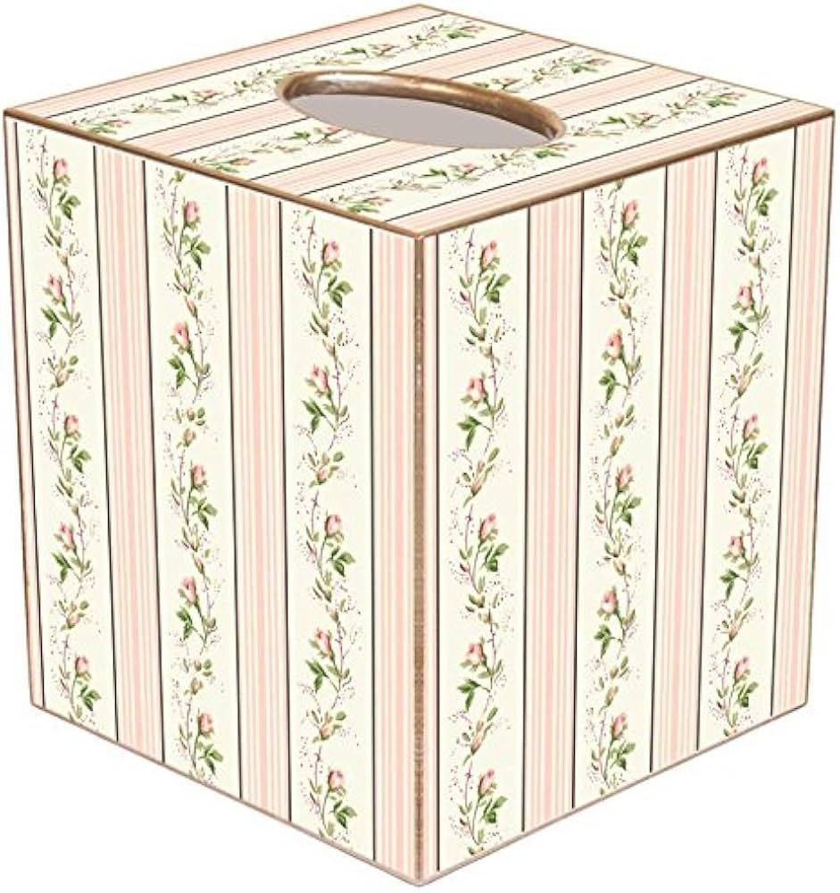 Marye-Kelley TB839 - Dainty Rose Stripe Tissue Box Cover | Amazon (US)