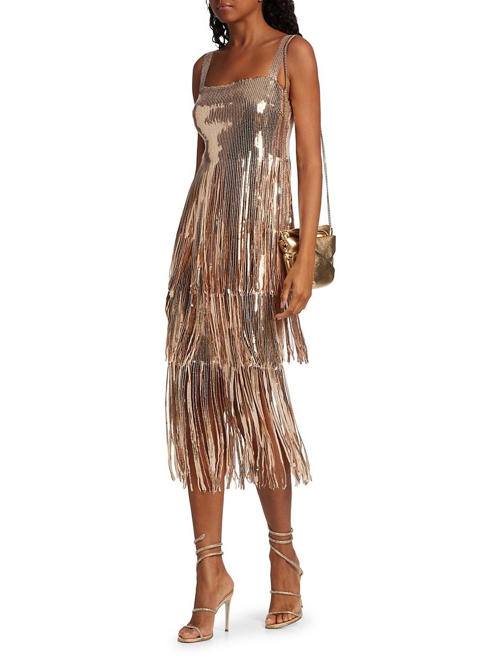 La Constelacion Sequin Fringe Midi-Dress | Saks Fifth Avenue