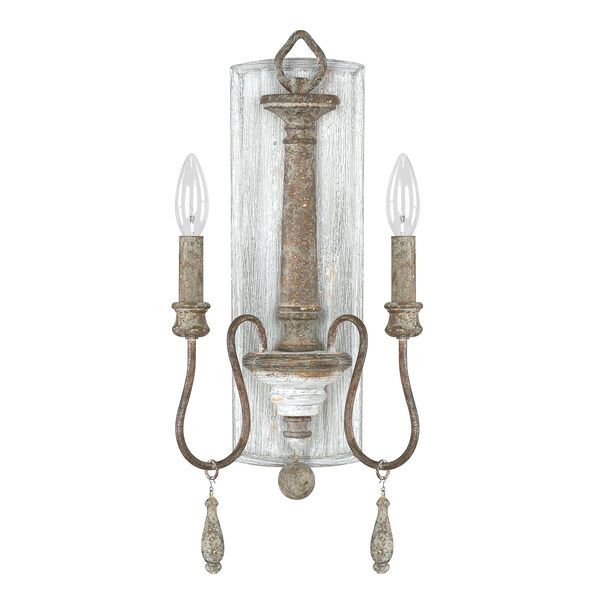 Zoe French Antique Two-Light 8.5-Inch Wall Sconce | Bellacor