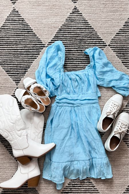 Three ways to wear this one dress! Boots, heeled sandals, platform sneakers. You can wear this to a concert, brunch, or out for Mother’s Day 

#LTKstyletip #LTKSeasonal #LTKshoecrush