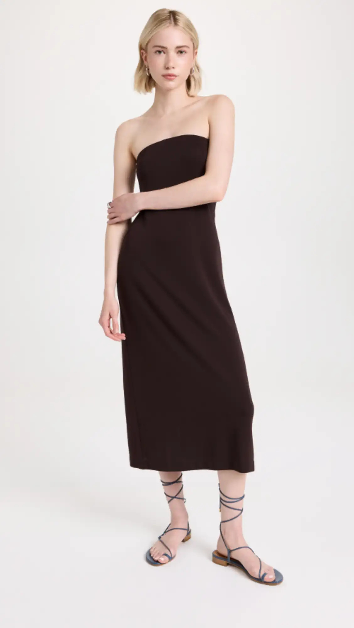 Tibi Harlow Jersey Strapless Midi Dress | Shopbop | Shopbop