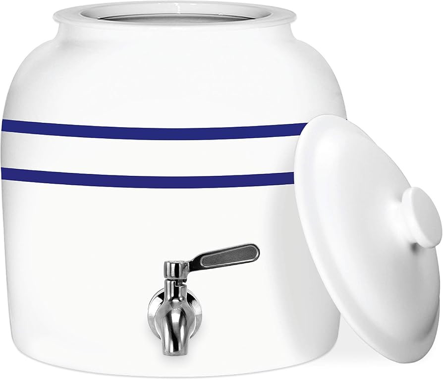 Geo Sports Porcelain Ceramic Crock Water Dispenser, Stainless Steel Faucet, Valve and Lid Include... | Amazon (US)